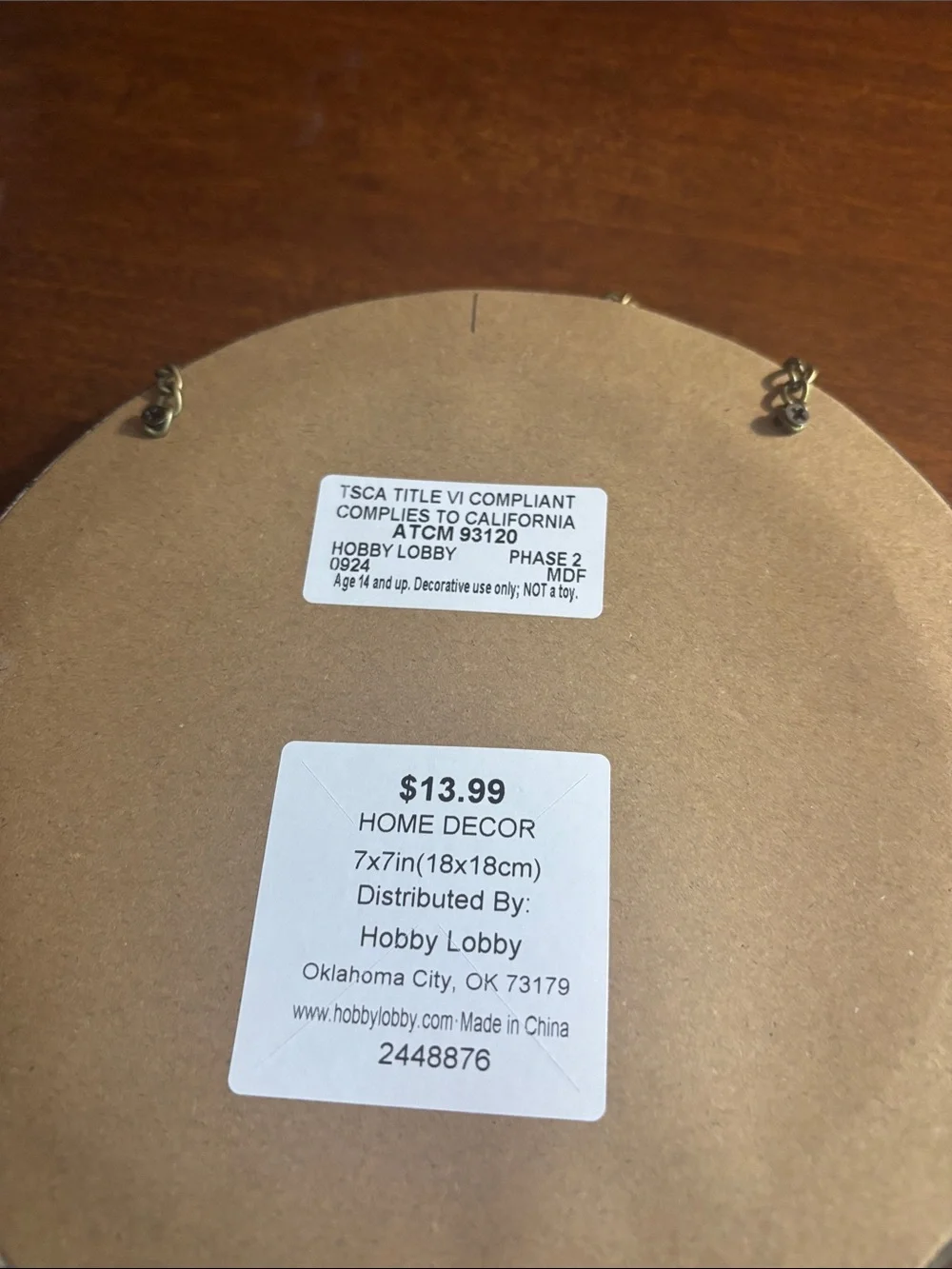 Gold Round Mosaic Wall Mirrors with Hanging Chains - Set of 2
